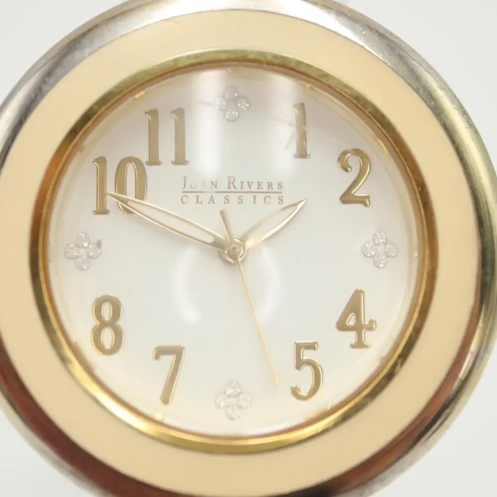 Joan Rivers Classic Womens Watch 41mm Cream Bezel White Leather w New Battery